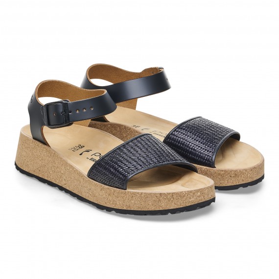 Birkenstock Glenda French Piping Natural Black Narrow