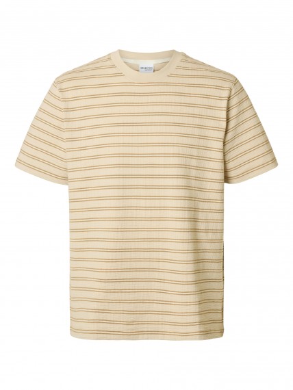 Selected SLHELI SEERSUCKER SS O-NECK TEE